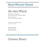 CHESTER MUSIC An den Wind (Music for Pentecost) Vocal Score Composed by Hans Werner Henze