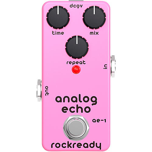 rockready Analog Echo Mini Guitar Effect Pedal Flamingo Pink