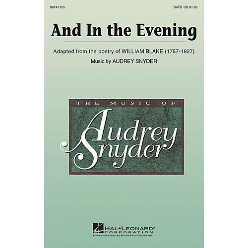 Hal Leonard And In The Evening SATB composed by Audrey Snyder