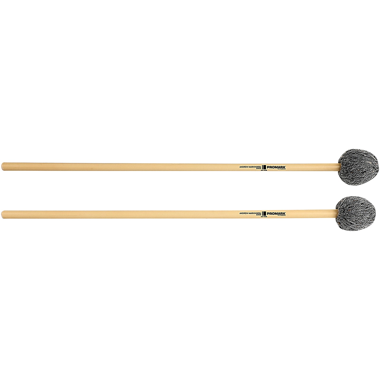 Promark Andrew Markworth Rattan Handle Vibraphone Mallets Soft Grey