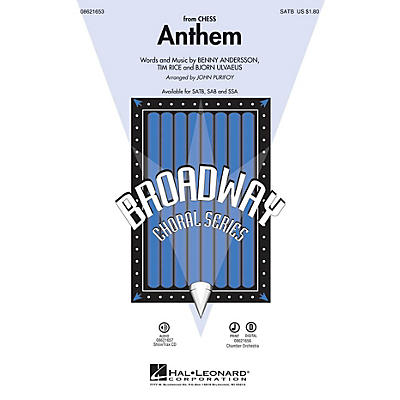 Hal Leonard Anthem (from Chess) SATB by Josh Groban arranged by John Purifoy