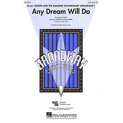 Hal Leonard Any Dream Will Do 2-Part Arranged by Mac Huff