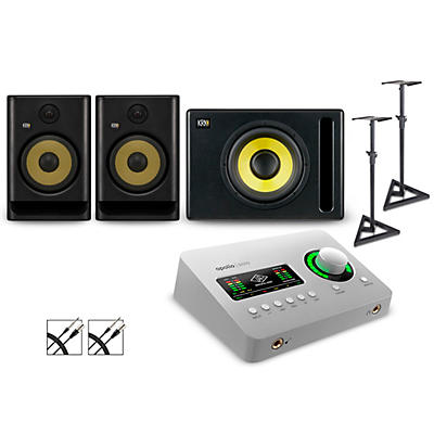 Universal Audio Apollo Solo Thunderbolt With KRK ROKIT G5 Studio Monitor Pair & S10 Subwoofer (Stands & Cables Included) -