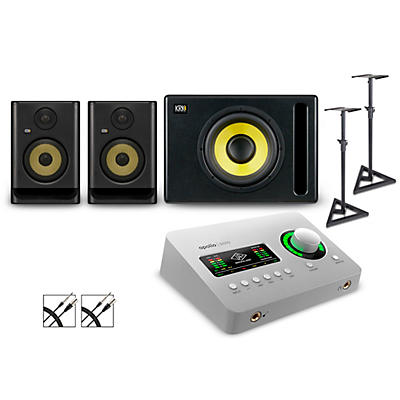 Universal Audio Apollo Solo Thunderbolt with KRK ROKIT G5 Studio Monitor Pair & S10 Subwoofer (Stands & Cables Included)