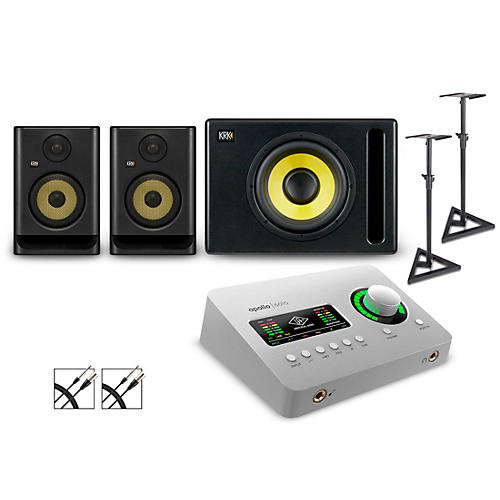 Universal Audio Apollo Solo Thunderbolt with KRK ROKIT G5 Studio Monitor Pair & S10 Subwoofer (Stands & Cables Included) ROKIT 5