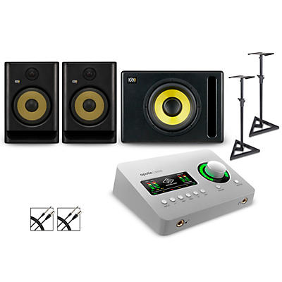 Universal Audio Apollo Solo Thunderbolt with KRK ROKIT G5 Studio Monitor Pair & S10 Subwoofer (Stands & Cables Included)