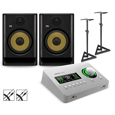 Universal Audio Apollo Solo Thunderbolt with KRK ROKIT G5 Studio Monitor Pair (Stands & Cables Included)