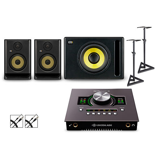 Universal Audio Apollo Twin X Duo with KRK ROKIT G5 Studio Monitor Pair & S10 Subwoofer (Stands & Cables Included) ROKIT 5