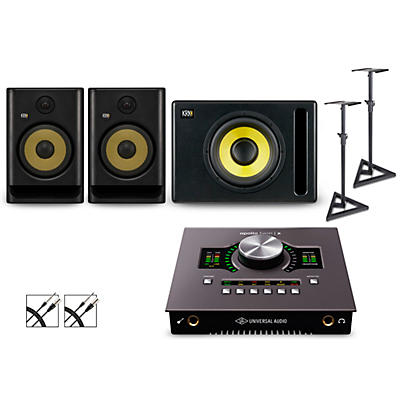 Universal Audio Apollo Twin X Duo with KRK ROKIT G5 Studio Monitor Pair & S10 Subwoofer (Stands & Cables Included)