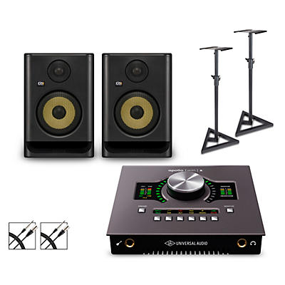 Universal Audio Apollo Twin X Duo with KRK ROKIT G5 Studio Monitor Pair (Stands & Cables Included)
