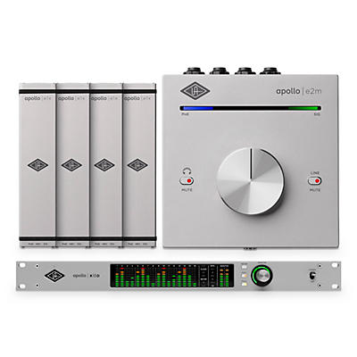Universal Audio Apollo X16D Ultimate 18x20 TB Audio Interface Dante With Four Apollo e1x Remote-Controllable Unison Preamps & Apollo e2M Headphone Amp