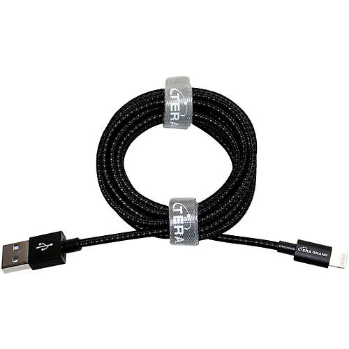 Apple MFi Certified Lightning to USB Braided Cable with Aluminum Housing 7 Feet Black/Gray