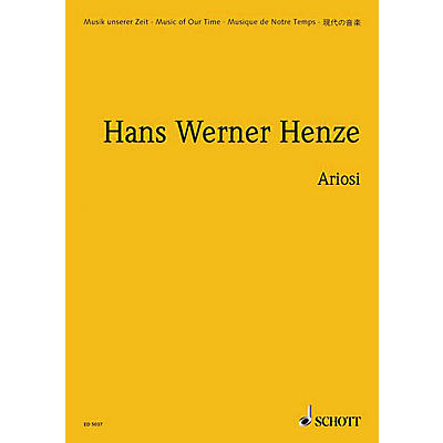 Schott Ariosi (Study Score) Schott Series Composed by Hans-Werner Henze