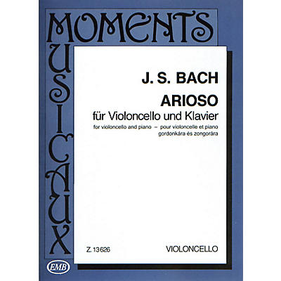 Editio Musica Budapest Arioso (Cello and Piano) EMB Series Composed by Johan Sebastian Bach