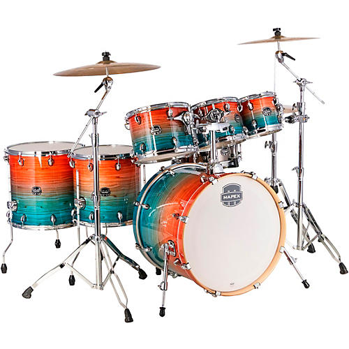 Mapex Armory Limited Edition 7-Piece Shell Pack with 22 in. Bass Drum Garnet Ocean