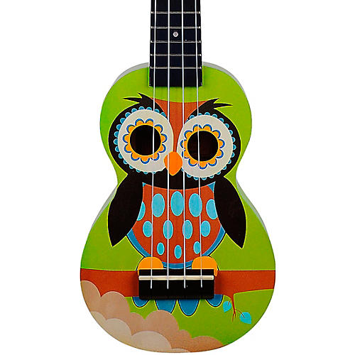 Mahalo Art Series Soprano Ukulele With Bag Owl Motif