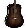 Luna Guitars Art Vintage Dread Solid Top Distressed Acoustic Guitar Distressed Vintage Brownburst