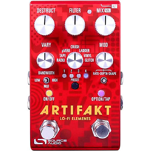 Source Audio Artifakt Lo-fi Elements Delay and Reverb Effects Pedal Condition 1 - Mint Red