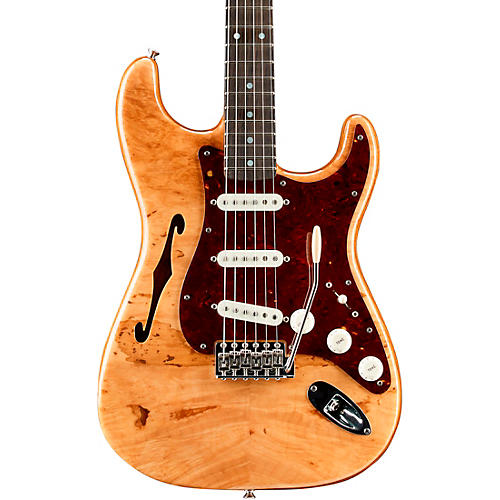 Artisan Stratocaster Thinline Roasted Ash Body with Flame Maple Burl Top Electric Guitar