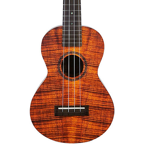 Mahalo Artist Elite Concert Ukulele With Bag Koa Photo Flame