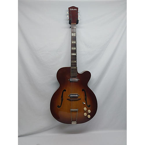 Silvertone Artist Hollow Body Electric Guitar Sunburst