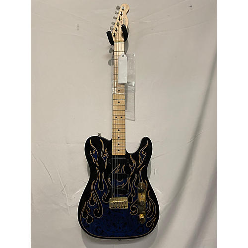 Fender Artist Series James Burton Telecaster Solid Body Electric Guitar Blue Ghost Flames