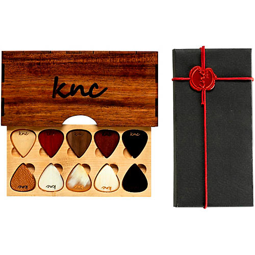 Knc Picks Assorted Guitar Picks with Wooden Box 10 Pack