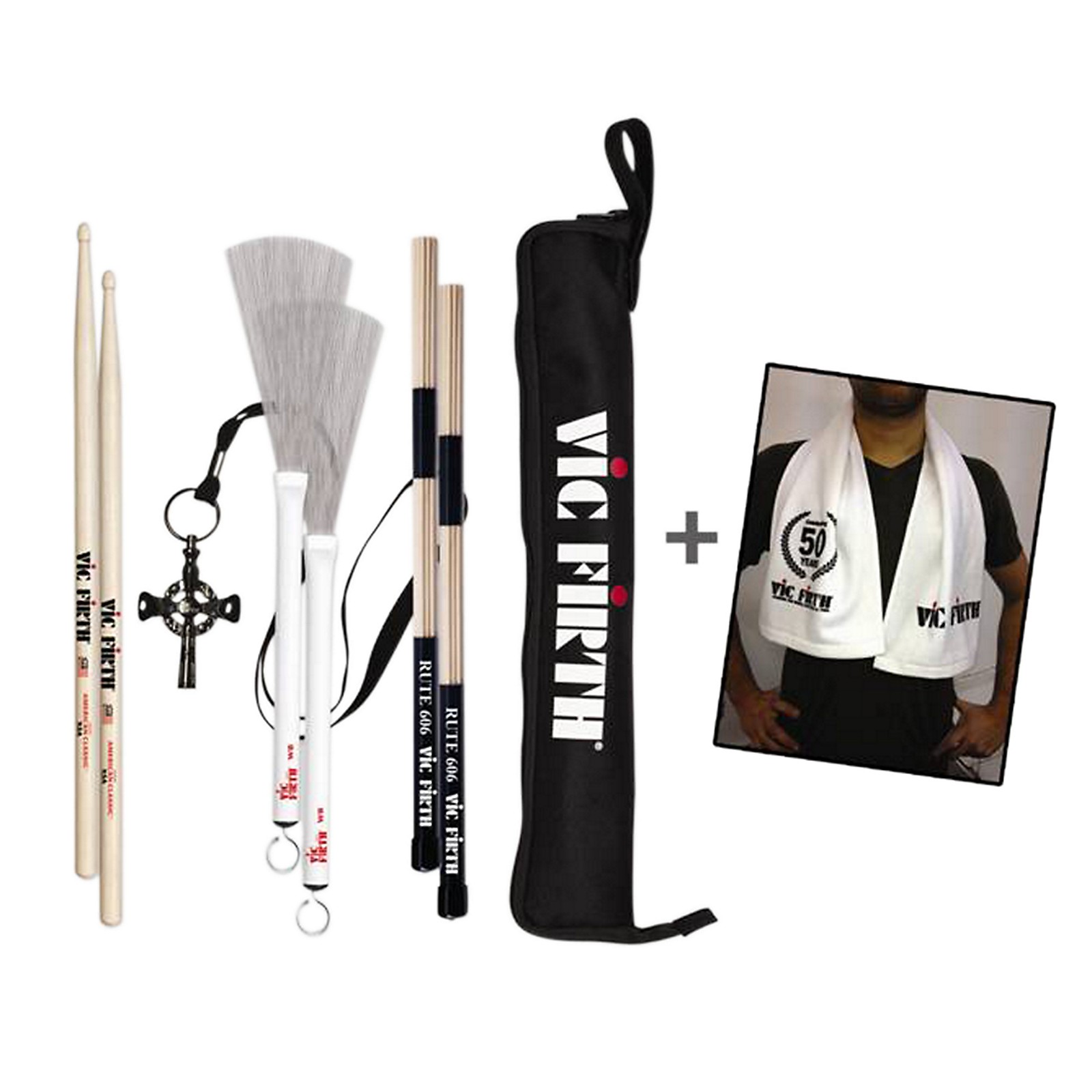 Vic Firth Assorted Stick Pack with Free Vic Firth Drum Towel Musician