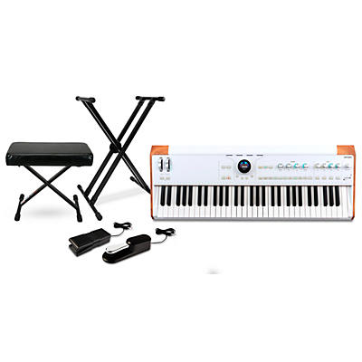 Arturia AstroLab Stage Keyboard with Proline Doublebraced Stand and Memory Foam Bench Package (Pedals Included)