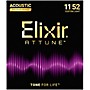 Elixir Attune Phosphor Bronze Acoustic Guitar Strings - Custom Light (11-52)