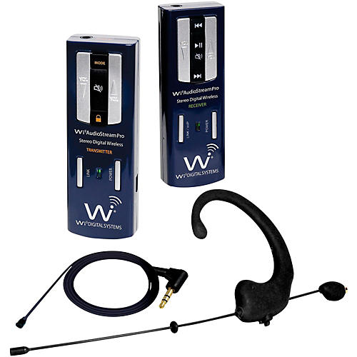AudioStream Pro EL Portable Stereo Digital Wireless Earset, Lavalier System w/Wireless USB Interface