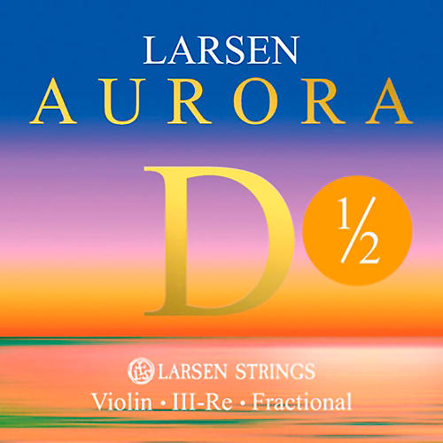 Larsen Strings Aurora Violin D String 1/2 Size Aluminum Wound, Medium Gauge, Ball End