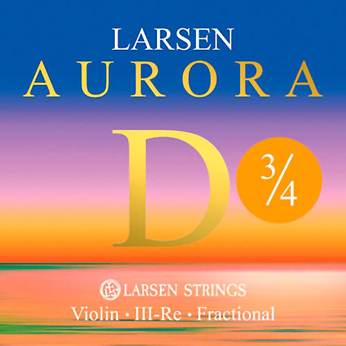 Larsen Strings Aurora Violin D String 3/4 Size Aluminum Wound, Medium Gauge, Ball End