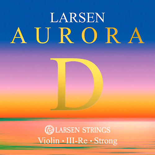 Larsen Strings Aurora Violin D String 4/4 Size Aluminum Wound, Heavy Gauge, Ball End