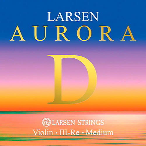 Larsen Strings Aurora Violin D String 4/4 Size Aluminum Wound, Medium Gauge, Ball End