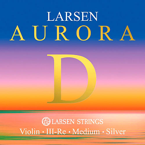 Larsen Strings Aurora Violin D String 4/4 Size Silver Wound, Medium Gauge, Ball End