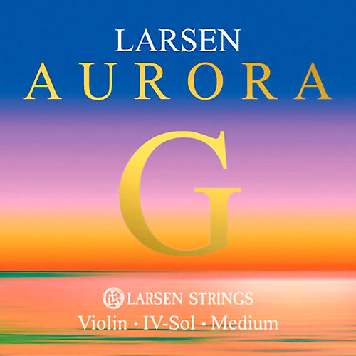 Larsen Strings Aurora Violin G String 4/4 Size Silver Wound, Medium Gauge, Ball End