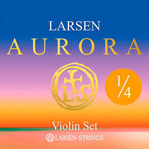 Larsen Strings Aurora Violin String Set 1/4 Size Medium Gauge, Ball End