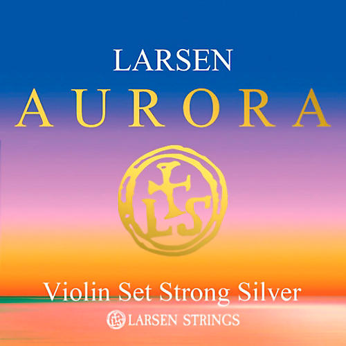 Larsen Strings Aurora Violin String Set 4/4 Size Silver D, Heavy Gauge, Ball End