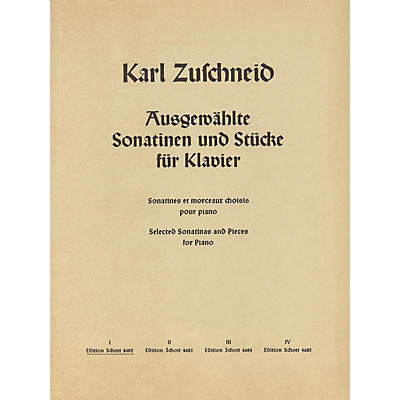 Schott Ausgewählte Sonatinen und Stücke für Klavier (Band 1) Schott Series