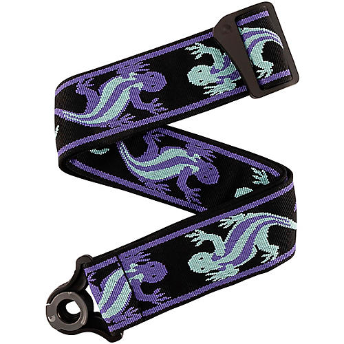 D'Addario Auto Lock Vintage Planet Waves Lizards Guitar Strap Blue