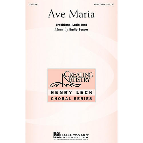 Hal Leonard Ave Maria 3 Part Treble composed by Emile Serper