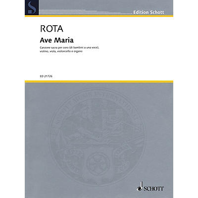 Schott Ave Maria Score & Parts Composed by Nino Rota