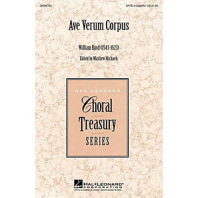 Hal Leonard Ave Verum Corpus SATB a cappella arranged by Matthew Michaels, editor