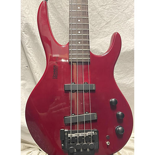 Hohner B Bass Electric Bass Guitar Red