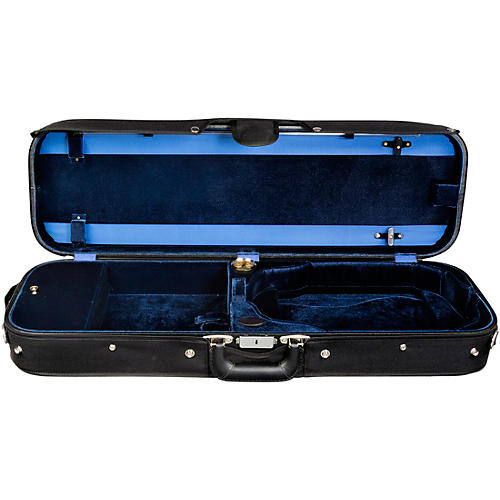 Bobelock B1002VS Oblong Woodshell Suspension Violin Case Condition 1 - Mint 4/4 Size Black Exterior, Blue Interior