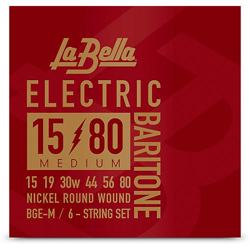 LaBella BGE Electric Baritone 6-String Guitar String Set Medium (15 - 80)