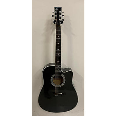 Esteban BLACK AND SILVER Acoustic Electric Guitar