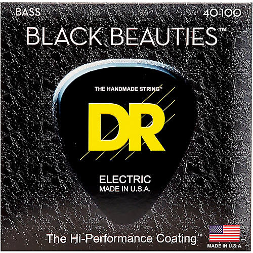 DR Strings BLACK BEAUTIES Coated 4-String Bass Light (40-100)