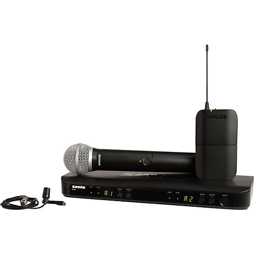 Shure BLX1288 Combo System With CVL Lavalier Microphone and PG58 Handheld Microphone Band H9